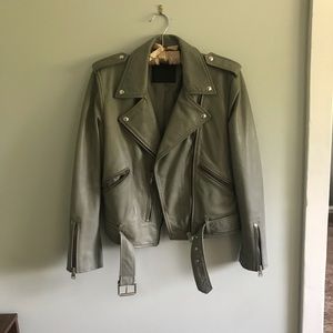 All Saints Balfern leather biker jacket size 10